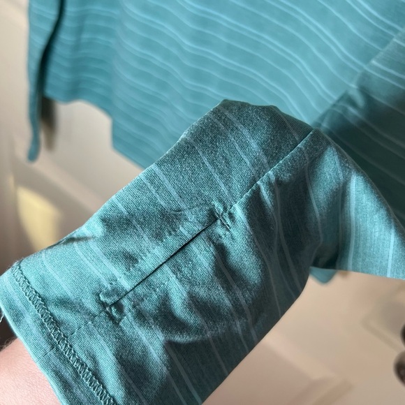 Prana UPF 50 long sleeve sage green striped shirt - Picture 5 of 5